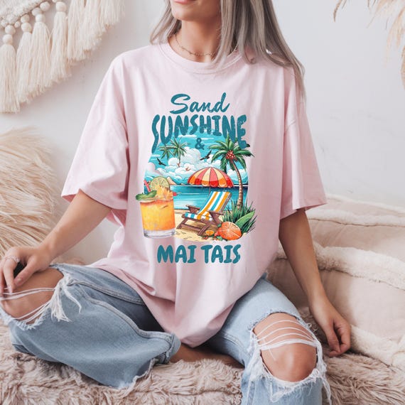 Mai Tai Beach Vibes T-Shirt | Unisex Summer Graphic Tee | Tropical Vacation Shirt | Pool Party Outfit | Cocktail Lover Gift