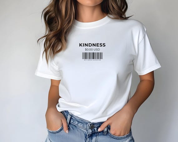 Kindness Barcode Shirt, Be Kind TShirt, Positive Quote Tee, Mental Health Awareness Sweatshirt, Motivational Hoodie, Minimalist Kindness Tee