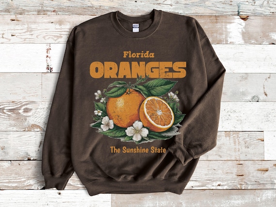 Vintage Florida Citrus Crewneck Sweatshirt | Florida Oranges Pullover | Sunshine State Apparel | Unisex Summer Vibes Gift