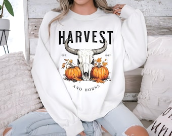 Cozy Harvest Sweatshirt | Fall Crewneck for Women | Rustic Thanksgiving Outfit | Autumn Aesthetic Gift | Seasonal Lounge Wear