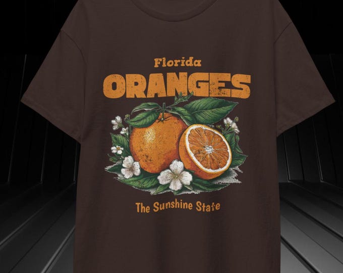 Florida Fruit Crewneck Sweatshirt | Vintage Summer Oranges Graphic Tee | Sunshine State Gift | Citrus Fruit Lover Shirt | Summertime Apparel