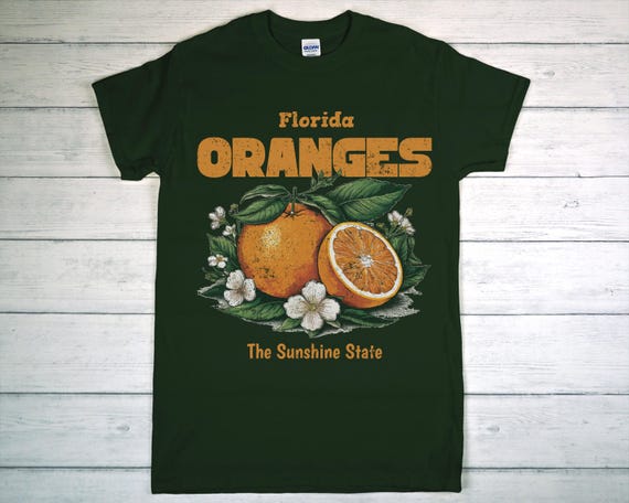 Florida Fruit Crewneck Sweatshirt | Vintage Summer Oranges Graphic Tee | Sunshine State Gift | Citrus Fruit Lover Shirt | Summertime Apparel