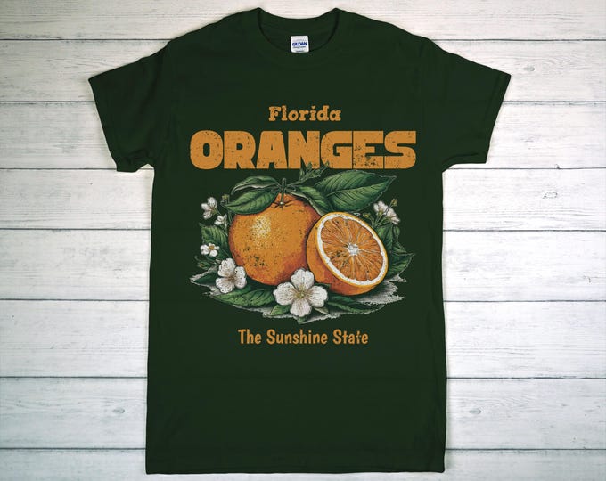 Florida Fruit Crewneck Sweatshirt | Vintage Summer Oranges Graphic Tee | Sunshine State Gift | Citrus Fruit Lover Shirt | Summertime Apparel