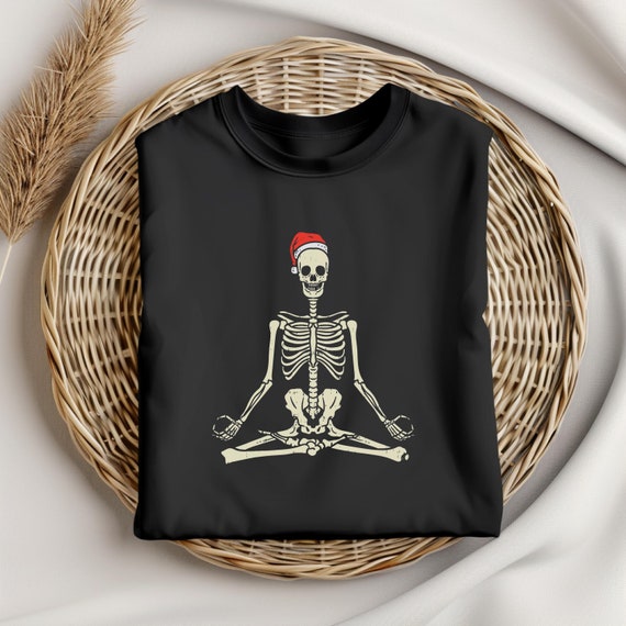 Dead Inside Skeleton Christmas Sweatshirt Funny Gothic Holiday Sweater Dark Humor Xmas Pullover Spooky Skeleton Winter Apparel