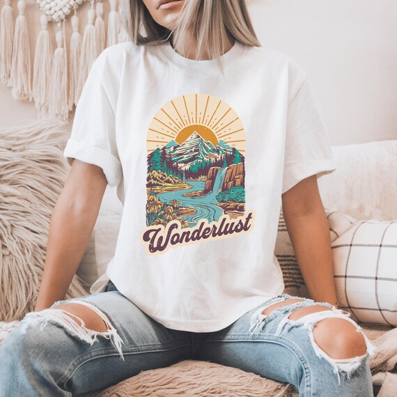Wanderlust Adventure TShirt | Vintage Travel Tee for Nature Lovers | Hiking Gift | Outdoorsy Shirt | Explore More Tee | Road Trip T-Shirt