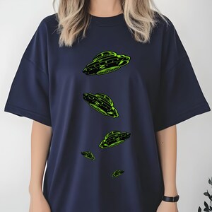 UFO Graphic T-Shirt | Alien Spaceship Tee | Funny Sci-Fi Vintage Shirt | Outer Space Aesthetic Top | Unisex Retro Alien Abduction Shirt