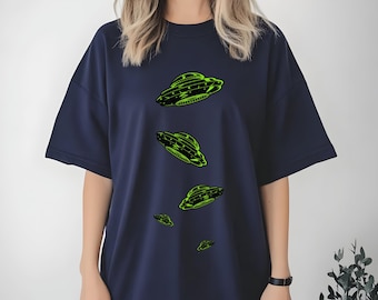 UFO Graphic T-Shirt | Alien Spaceship Tee | Funny Sci-Fi Vintage Shirt | Outer Space Aesthetic Top | Unisex Retro Alien Abduction Shirt