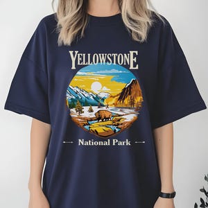 Yellowstone National Park T-Shirt | Vintage Bison Graphic Tee | National Park Adventure Shirt | Nature Lover Gift | Retro Yellowstone Tee