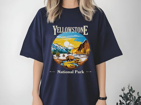 Yellowstone National Park T-Shirt | Vintage Bison Graphic Tee | National Park Adventure Shirt | Nature Lover Gift | Retro Yellowstone Tee
