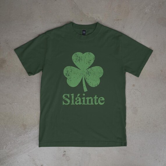 St Patricks Day Tee | Sláinte Green Shamrock Shirt | Unisex Heavy Cotton Top | Irish Pride T-Shirt | Casual Wear | Lucky St. Paddy's Day Tee