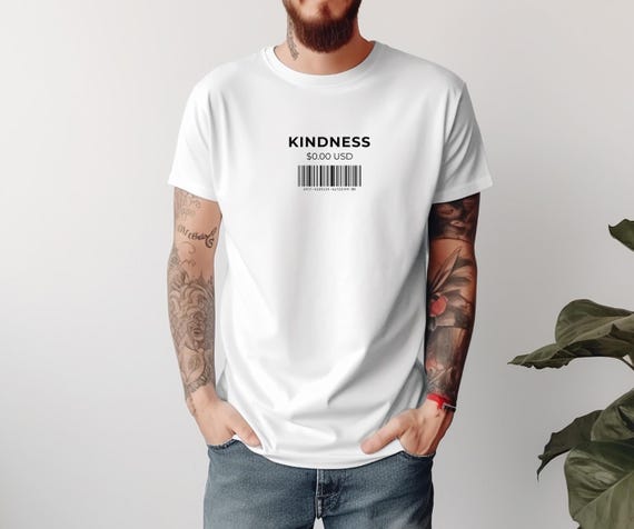 Kindness Barcode Shirt, Be Kind TShirt, Positive Quote Tee, Mental Health Awareness Sweatshirt, Motivational Hoodie, Minimalist Kindness Tee