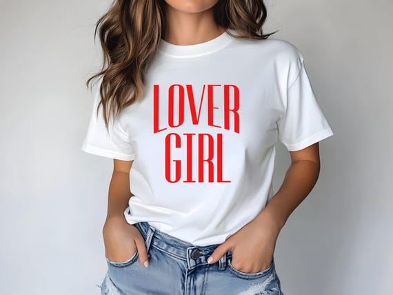 Lover Girl Shirt | Bold Red Valentine's Day Graphic Tee | Romantic Unisex T-Shirt | Cute Valentine Outfit | Love-Themed Gift for Her