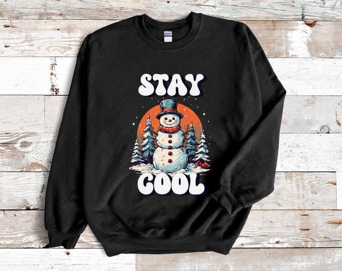 Retro Christmas Snowman Sweatshirt | Cute Vintage Snowman Holiday Graphic Shirt | Festive Winter Snowman Sweater | Christmas Gift Idea