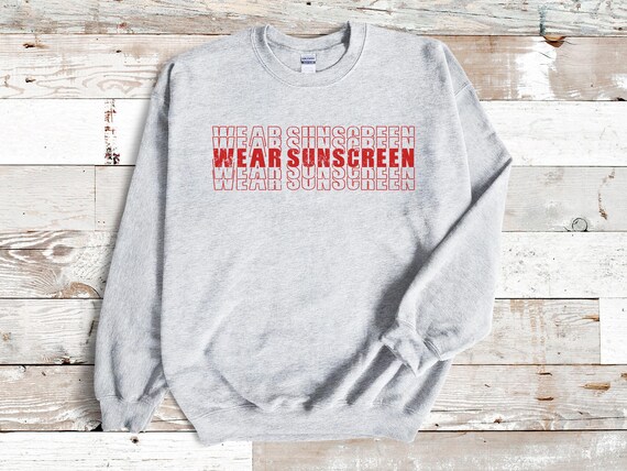 Wear Sunscreen Sweatshirt | Summer Vibes Crewneck | Beachwear for Men & Women | Unisex Eco-Friendly Gift | Casual Coastal Pullover