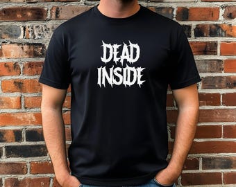 Maglietta Dead Inside / Maglietta grafica gotica divertente / Maglietta estetica dark humor / Maglietta unisex grunge alternativa / Maglietta minimalista sarcastica