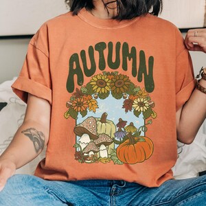 Autumn Vibes Comfort Colors T-Shirt | Cozy Fall Tee | Pumpkin Spice Shirt | Nature Lover Gift | Seasonal Harvest Festival Apparel