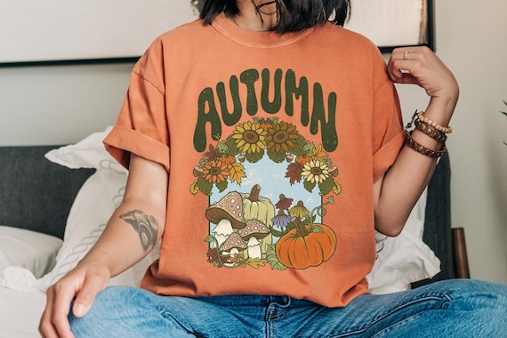 Autumn Vibes Comfort Colors T-Shirt | Cozy Fall Tee | Pumpkin Spice Shirt | Nature Lover Gift | Seasonal Harvest Festival Apparel