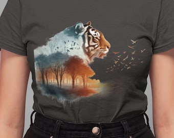 Vintage Tiger Shirt Unisex, Tiger Graphic Tee, Nature Lovers Tshirt, Gift for Tiger Lovers, Tiger Shirt for Women, Graphic Tshirt for Men