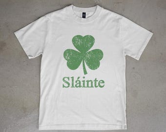 St Patricks Day Tee | Sláinte Green Shamrock Shirt | Unisex Heavy Cotton Top | Irish Pride T-Shirt | Casual Wear | Lucky St. Paddy's Day Tee