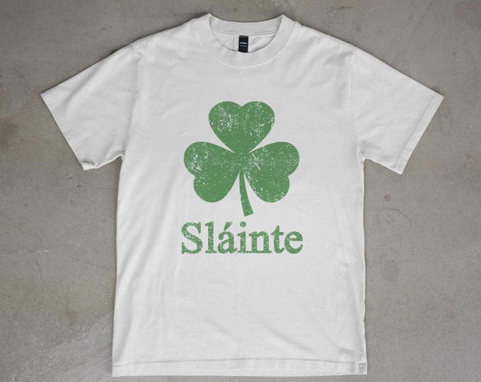 St Patricks Day Tee | Sláinte Green Shamrock Shirt | Unisex Heavy Cotton Top | Irish Pride T-Shirt | Casual Wear | Lucky St. Paddy's Day Tee