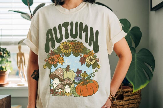 Autumn Vibes Comfort Colors T-Shirt | Cozy Fall Tee | Pumpkin Spice Shirt | Nature Lover Gift | Seasonal Harvest Festival Apparel