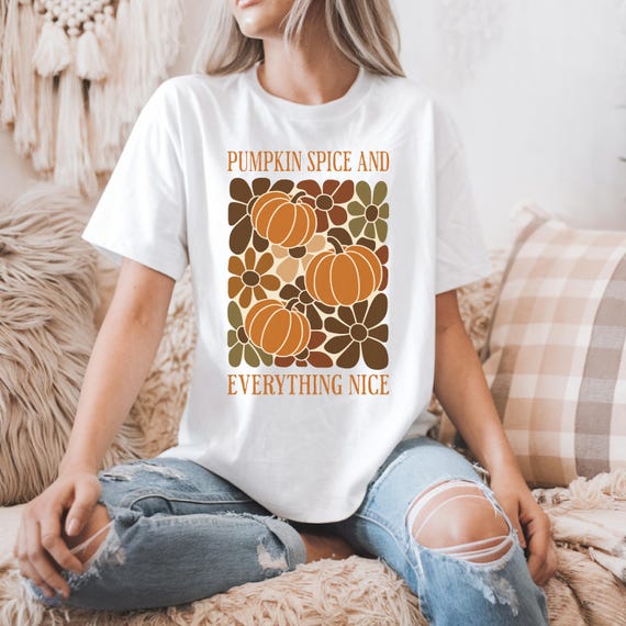 Boho Pumpkin Fall T‑Shirt |  Unisex Heavy Cotton Tee • Rustic Floral Pumpkin Shirt • Autumn Graphic Tee • Thanksgiving Harvest Shirt