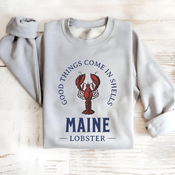 Nautical Good Things Come in Shells T-Shirt | Fisherman Aesthetic Lobster Beach Tee | Coastal Vacation Shirt | Ocean Inspired Summer Apparel