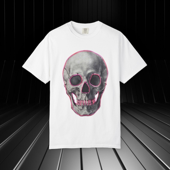 Gothic Skull Comfort Colors T-Shirt | Unisex Edgy Streetwear | Alt Aesthetic Graphic Tee | Grunge Gift for Her or Him