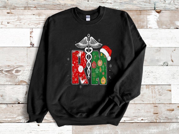 RN Sweatshirt Christmas Nursing Sweatshirt Registered Nurse Holiday Sweatshirt Nurse Crew Unisex Crewneck Gift for Nurse