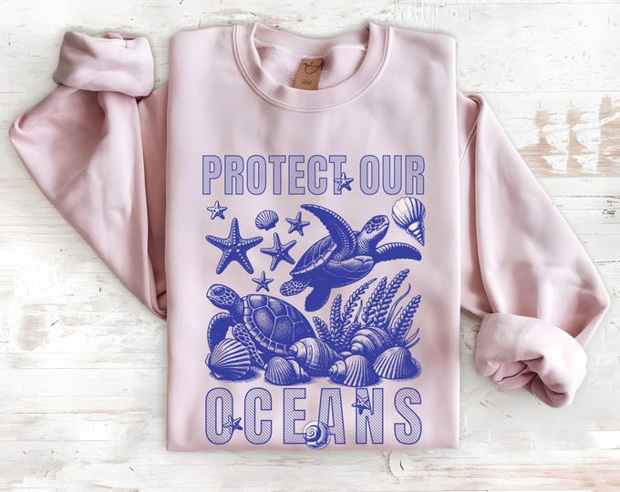 Protect Our Oceans TShirt | Marine Life Conservation Tee | Save The Ocean Shirt | Eco-Friendly Ocean Awareness Tee | Sea Turtle Shirt