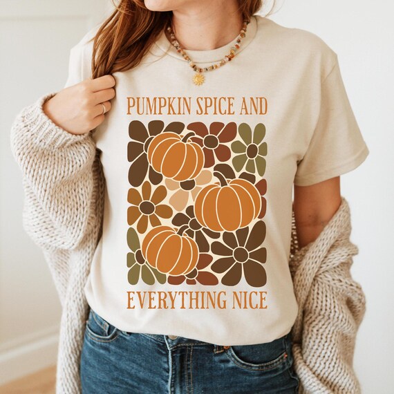 Boho Pumpkin Fall T‑Shirt |  Unisex Heavy Cotton Tee • Rustic Floral Pumpkin Shirt • Autumn Graphic Tee • Thanksgiving Harvest Shirt