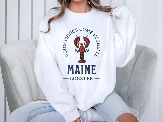 Nautical Good Things Come in Shells T-Shirt | Fisherman Aesthetic Lobster Beach Tee | Coastal Vacation Shirt | Ocean Inspired Summer Apparel