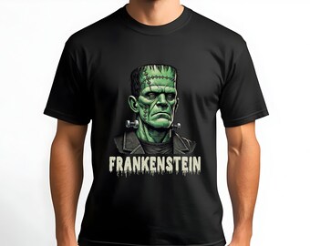 Frankenstein Graphic T-Shirt Vintage Horror Movie Tee for Halloween | Retro Gothic Monster Shirt | Unique Spooky Unisex Gift for Horror Fans