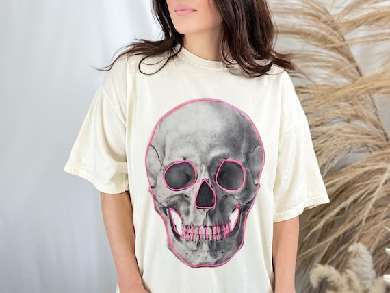 Gothic Skull Comfort Colors T-Shirt | Unisex Edgy Streetwear | Alt Aesthetic Graphic Tee | Grunge Gift for Her or Him