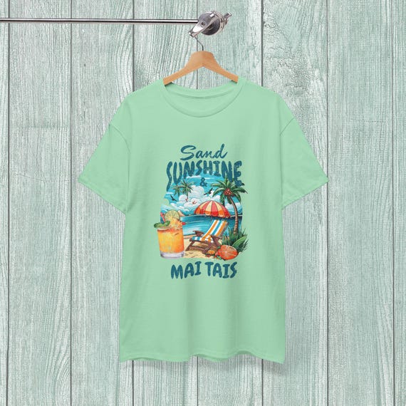 Mai Tai Beach Vibes T-Shirt | Unisex Summer Graphic Tee | Tropical Vacation Shirt | Pool Party Outfit | Cocktail Lover Gift
