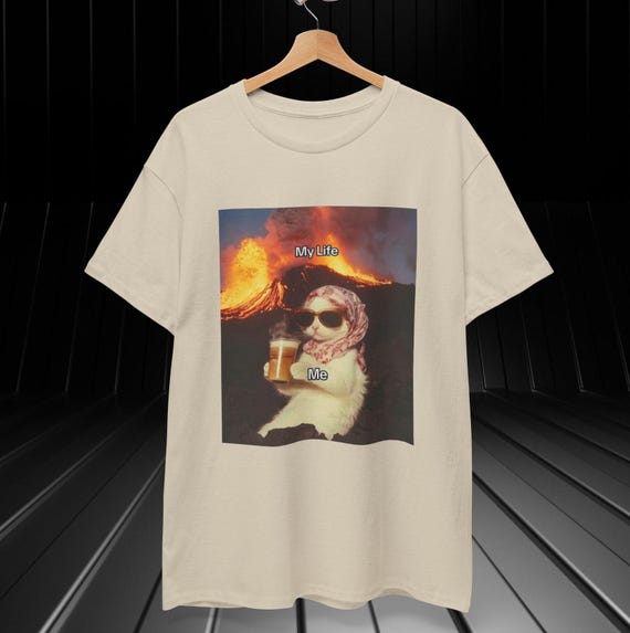Trendy Cat Meme T-Shirt | Funny Retro Cat Tee | Vintage Aesthetic Kitty Shirt | Cute & Hilarious Cat Lover Gift | Unisex Graphic Tee
