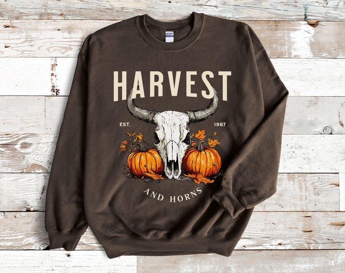 Cozy Harvest Sweatshirt | Fall Crewneck for Women | Rustic Thanksgiving Outfit | Autumn Aesthetic Gift | Seasonal Lounge Wear