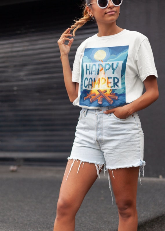 Happy Camper Shirt, One Happy Camper, Campfire Tshirt, Lake Life, Gift for Campers, Campfire Shirt