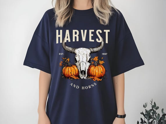 Harvest T-Shirt | Unisex Fall Tee for Thanksgiving | Pumpkin Season Shirt | Rustic Autumn Fashion | Cozy Seasonal Cotton Shirt