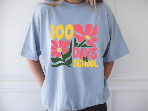 100 Days of School Boho Floral T-Shirt | Teacher 100th Day Shirt | Cute Teacher Outfit | Boho Teacher Shirt | 100 Days Celebration Tee