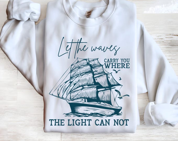 Nautical Waves T-Shirt | Fisherman Aesthetic Beach Tee | Ocean-Inspired Summer Shirt | Sea Lover Graphic Tee | Minimalist Wave Shirt