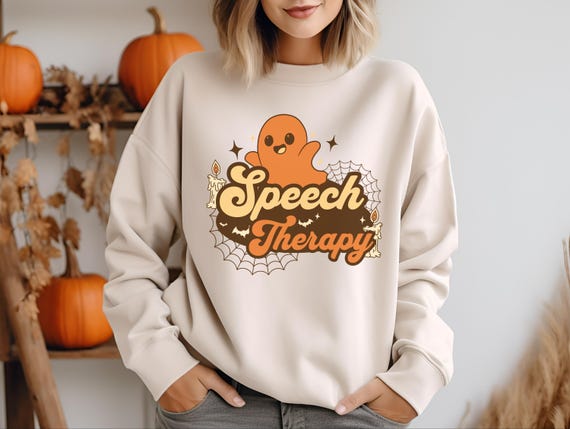 Speech Therapy Shirt| Speech Pathologist Halloween Sweatshirt| Spooky Season SLP Shirt| SLPA Fall Shirt| Pathologist Ghost Sweatshirt