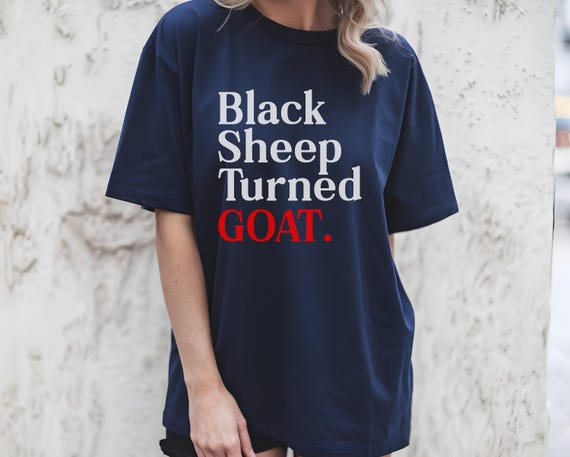 Black Sheep Turned GOAT T-Shirt| Inspirational Graphic Tee| Growth Mindset Motivational Shirt| Goat Shirt Gift for Him Her| Vintage Crewneck