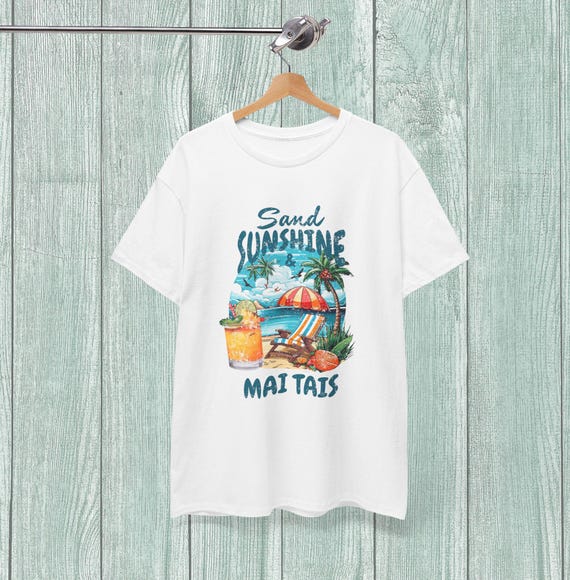 Mai Tai Beach Vibes T-Shirt | Unisex Summer Graphic Tee | Tropical Vacation Shirt | Pool Party Outfit | Cocktail Lover Gift