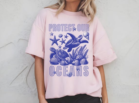 Protect Our Oceans TShirt | Marine Life Conservation Tee | Save The Ocean Shirt | Eco-Friendly Ocean Awareness Tee | Sea Turtle Shirt