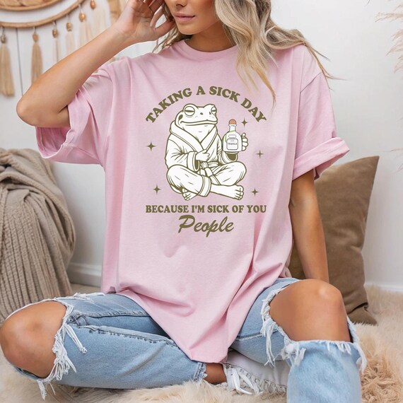 Relatable Tequila Frog T-Shirt | Cozy Sick Day Frog T-Shirt | Cute Introvert Humor Tee| Quirky Alcohol Lover Gift | Unisex Frog Meme Shirt