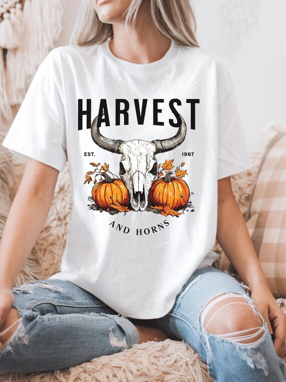 Harvest T-Shirt | Unisex Fall Tee for Thanksgiving | Pumpkin Season Shirt | Rustic Autumn Fashion | Cozy Seasonal Cotton Shirt