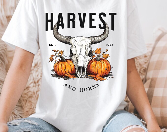 Harvest T-Shirt | Unisex Fall Tee for Thanksgiving | Pumpkin Season Shirt | Rustic Autumn Fashion | Cozy Seasonal Cotton Shirt