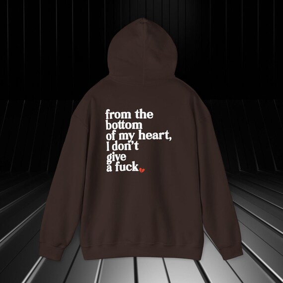 IDGAF Broken Heart Hoodie | Edgy Bold Statement Hoodie | Grunge Aesthetic Oversized Unisex Pullover | Anti-Love Club Fashion