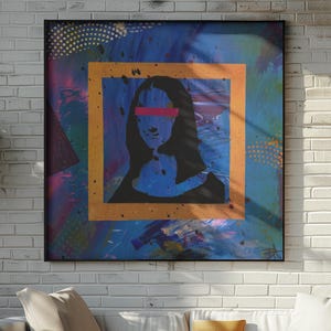 Moderne Mona Lisa Wandkunst, Pop Art Remix, mutiger Leinwanddruck im Graffiti-Stil für modernes Wohndekor, kostenloser Versand